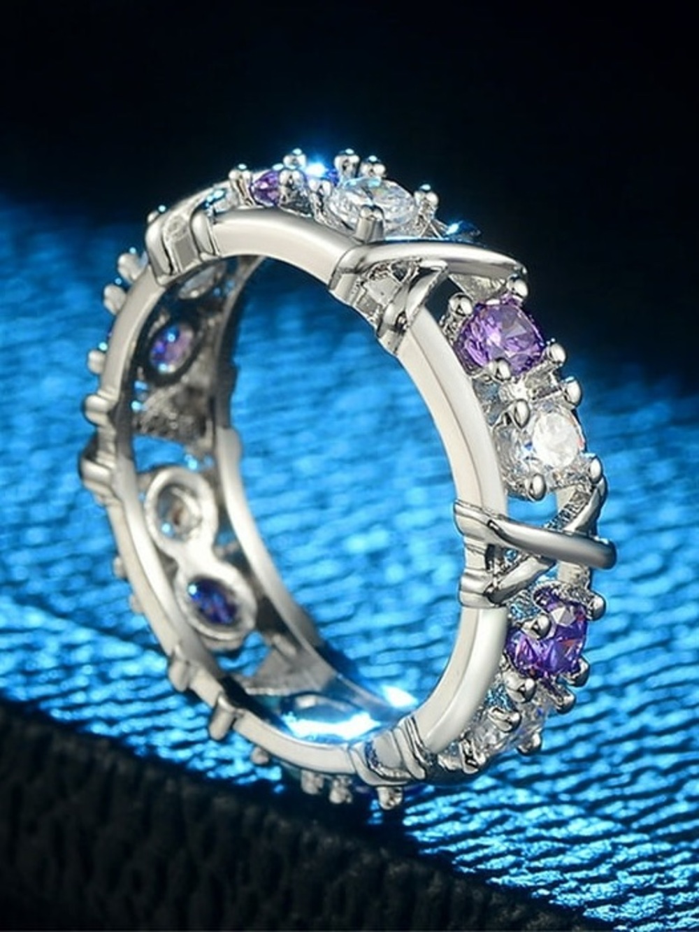 CZ Engagement Ring, Cubic Zirconia Wedding Ring, Bling Promise Ring size 9